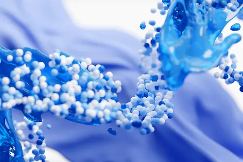 Αφηρημένη εικόνα σε μπλε αποχρώσεις που συμβολίζει τη διαδικασία πλύσης 